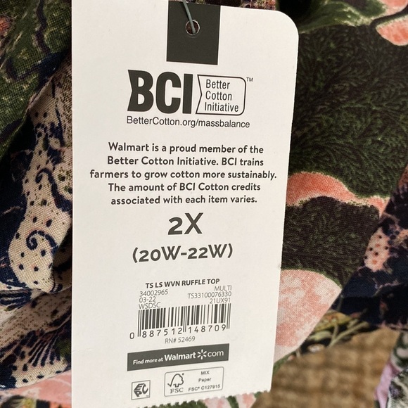 NWT Terra & Sky Peasant Blouse Womens 2X cotton Plus Ruffles Cottage core - Picture 11 of 14